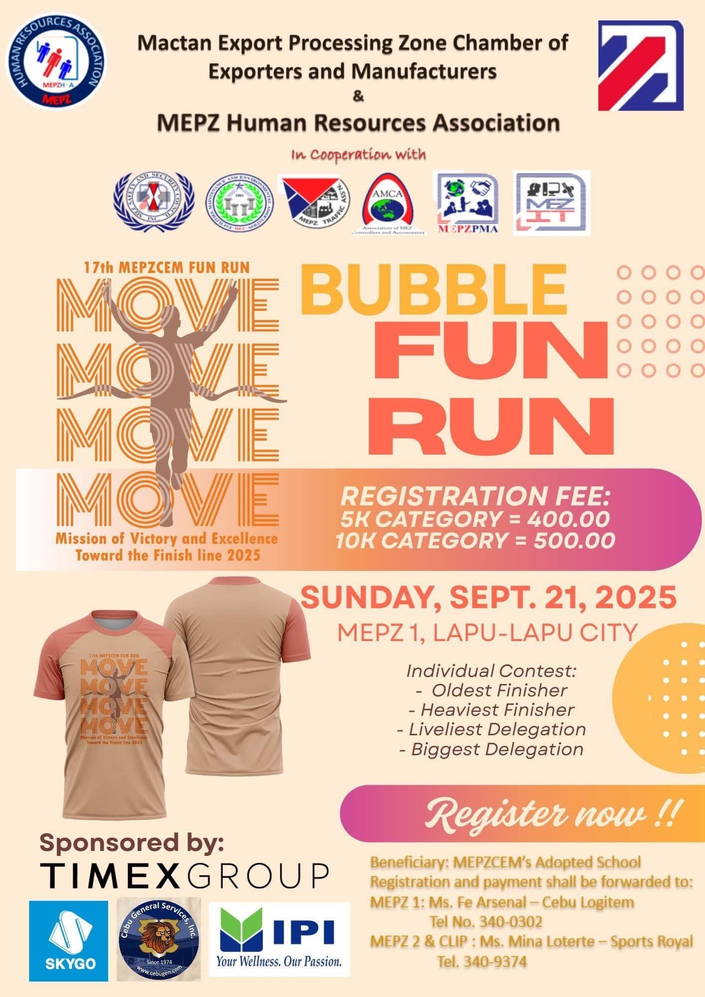 17th MEPZCEM Bubble Run race event banner image