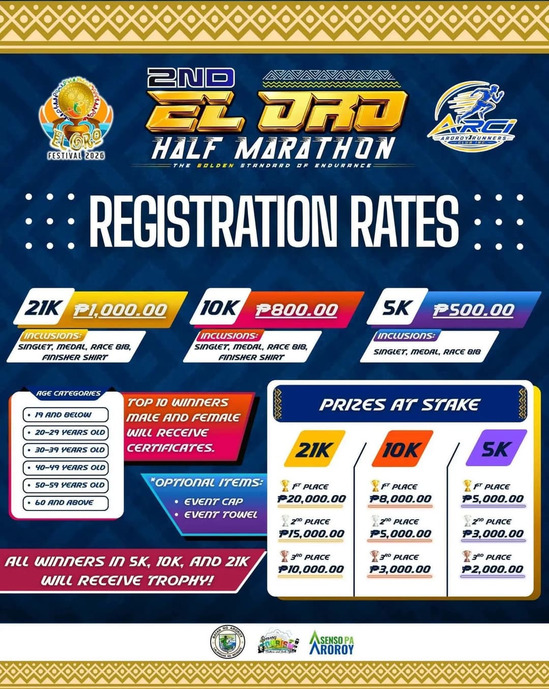 2nd El Oro Half Marathon race event poster image