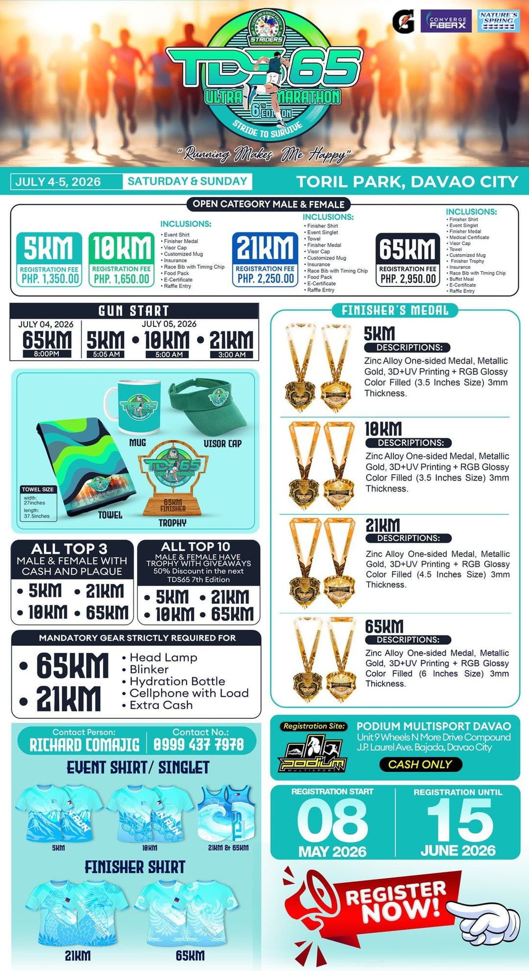 6th Edition TDS65 Ultramarathon race event poster image