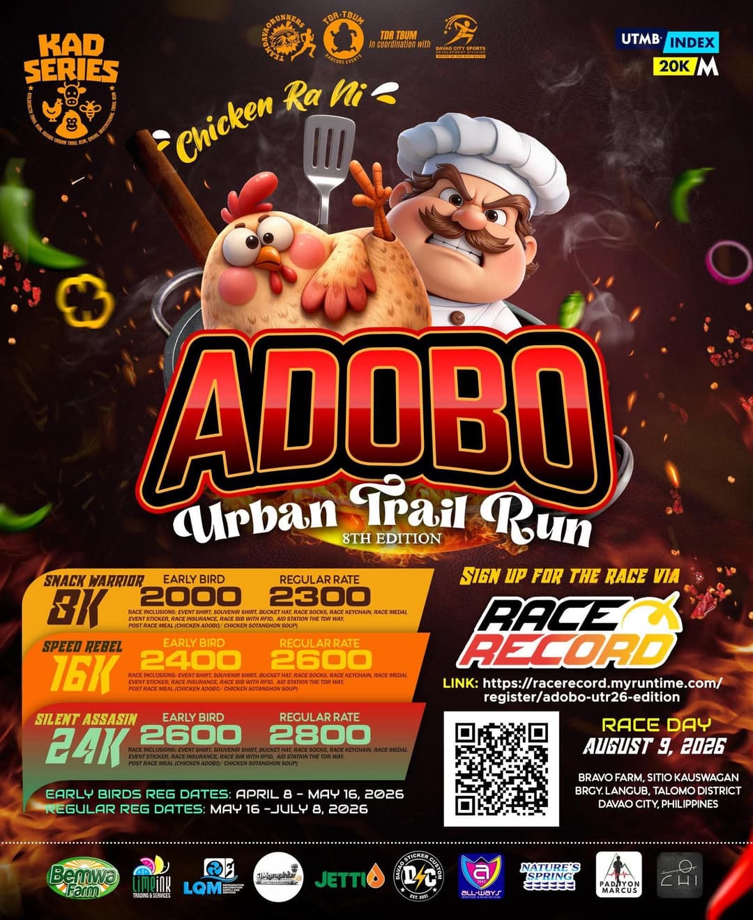 8th Adobo Urban Trail Run race event poster image