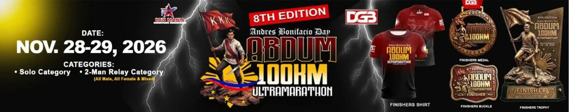 ABDM 100KM Ultramarathon race event banner image