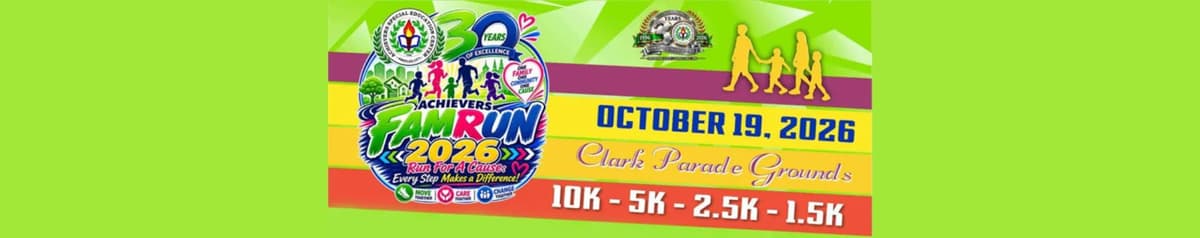 Achievers Fam Run 2026 race event banner image