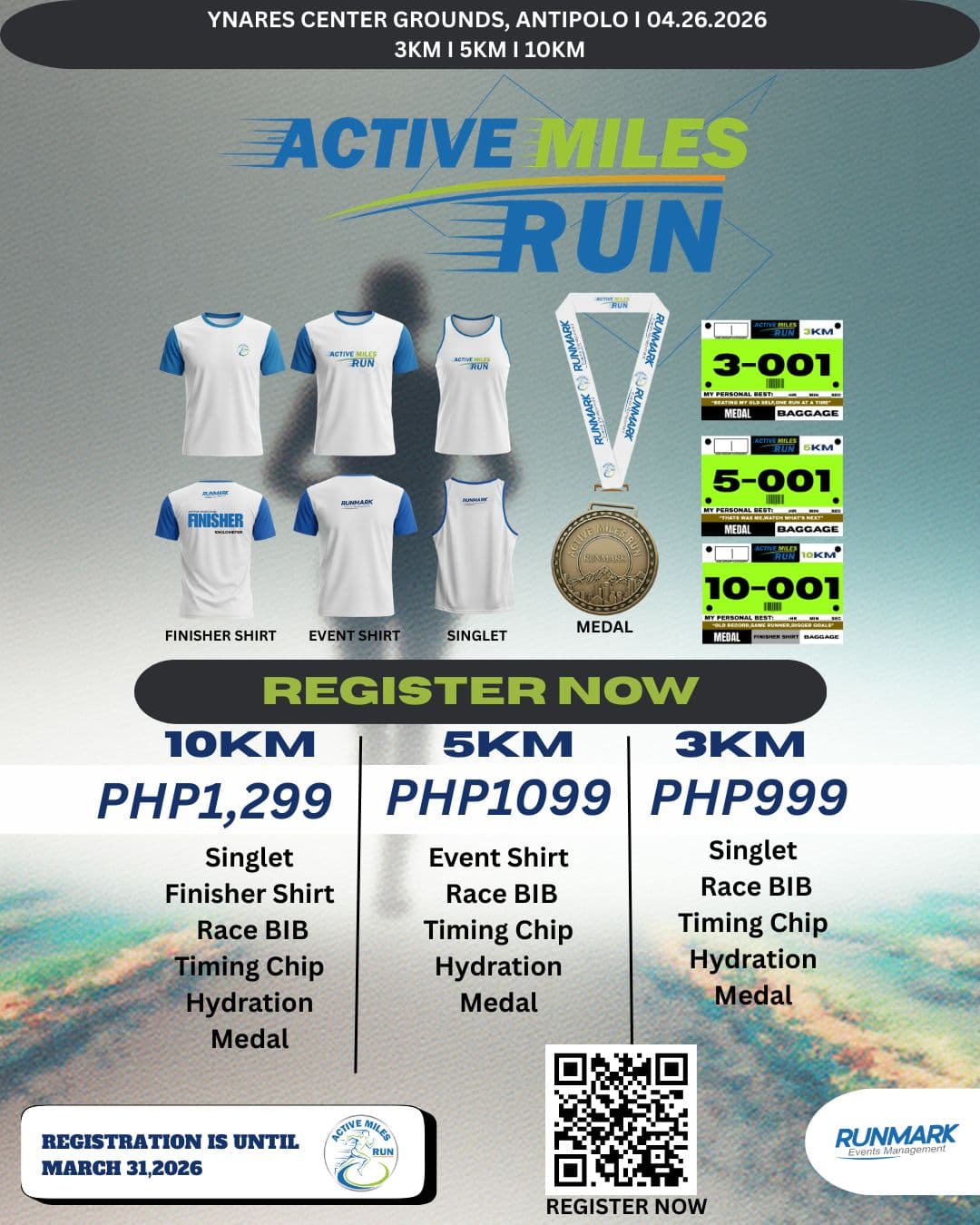 Active Miles 10KM Virtual Run race event poster image