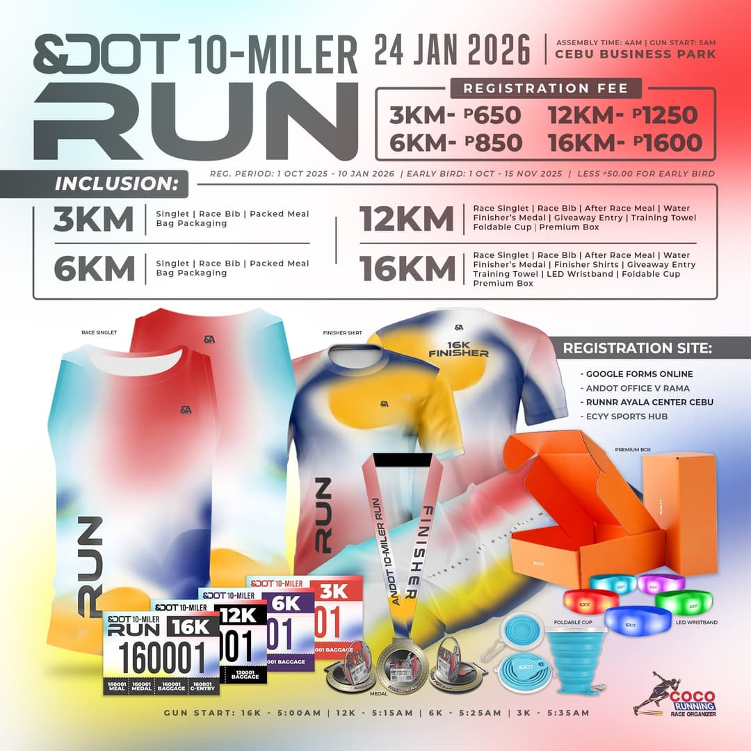 AndotSports 10-Miler Run 2026 race event poster image