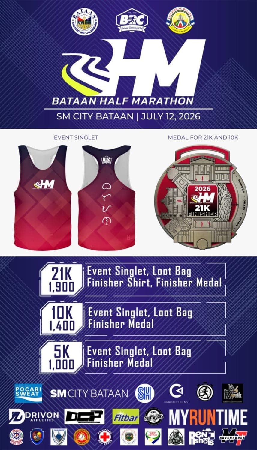 Bataan Half Marathon 2026 race event poster image