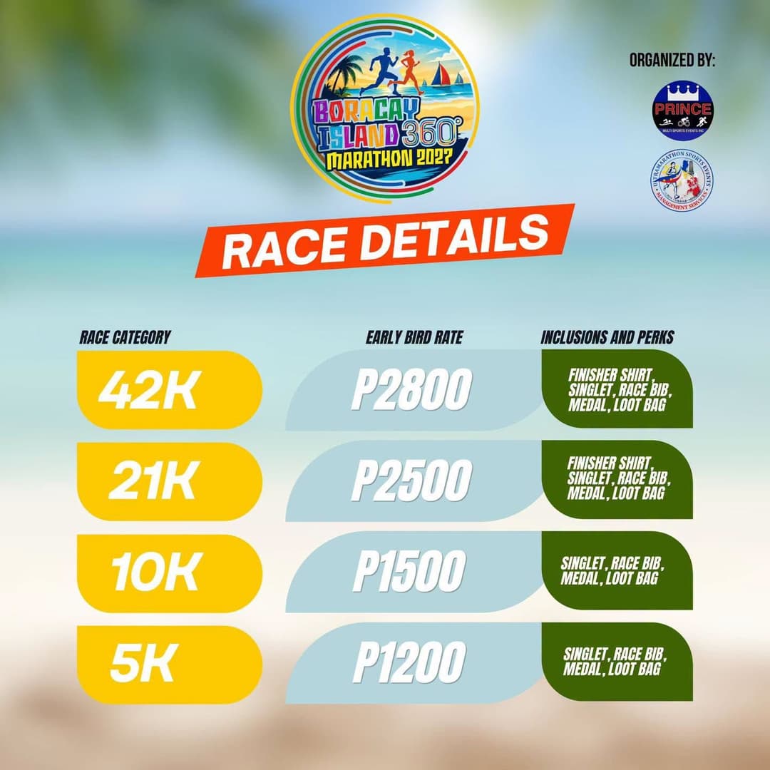Boracay Island 360 Marathon 2027 race event poster image