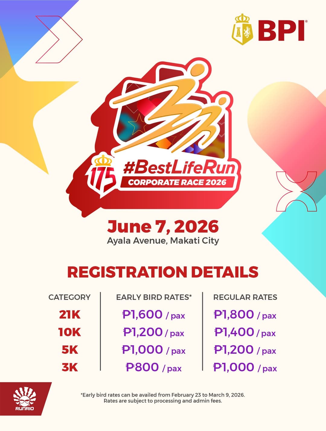 BPI Best Life Run race event poster image
