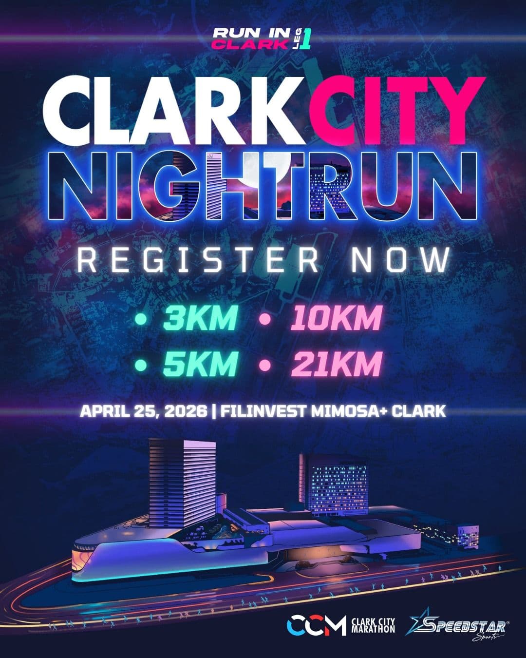 Clark City Nightrun race event poster image