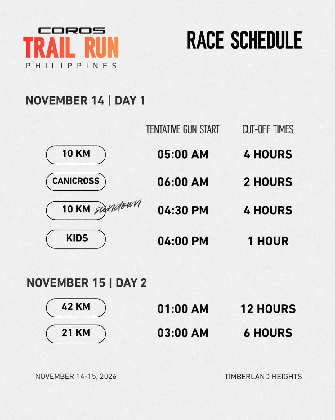 COROS Trail Run Philippines 2026 race event poster image