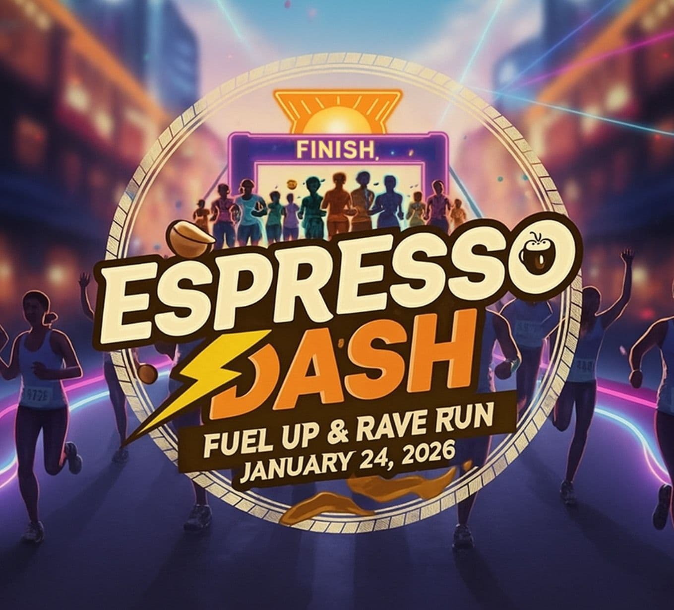 Espresso Dash 2026 race event logo image