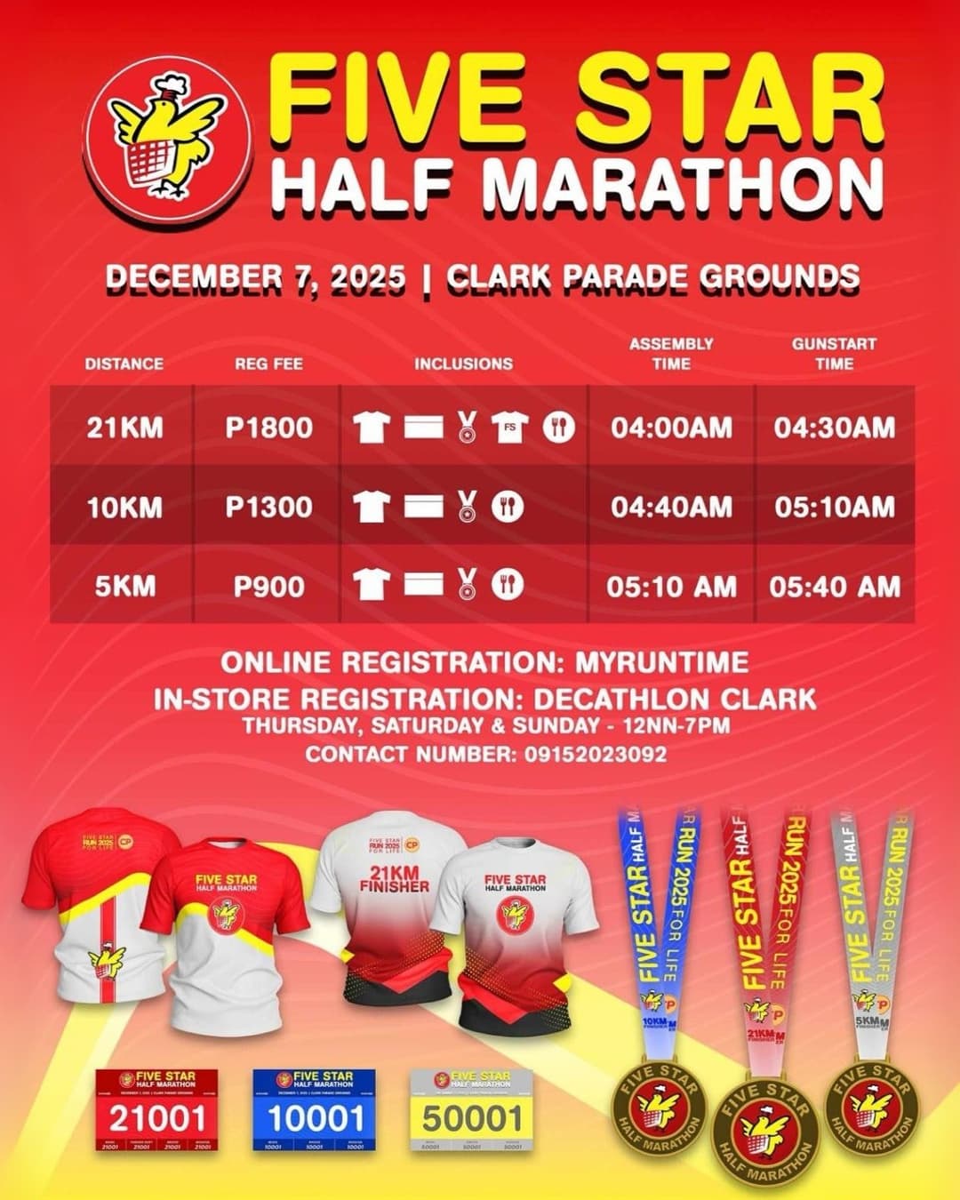 Five Star Half Marathon race event poster image