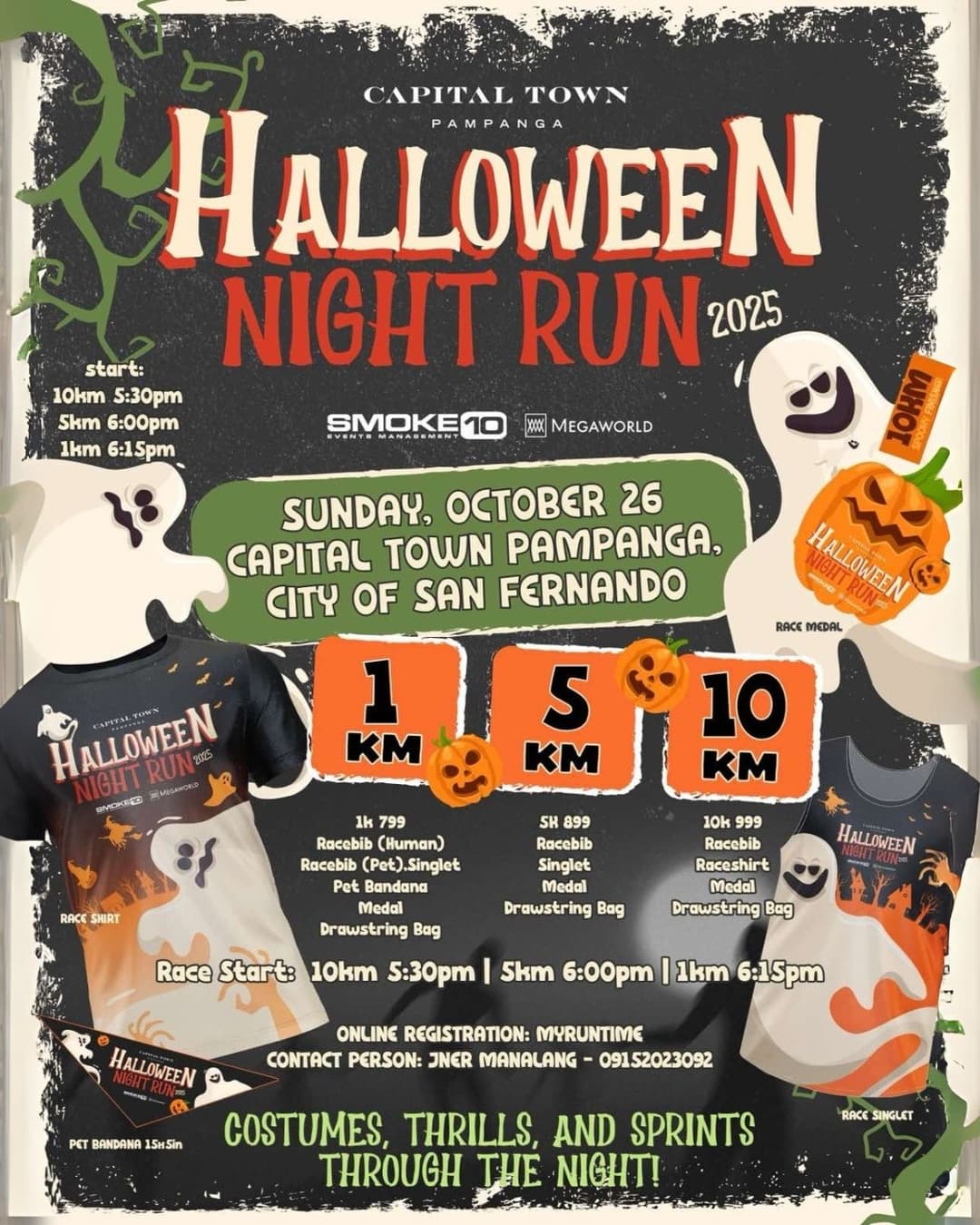 Halloween Night Run 2025 race event poster image