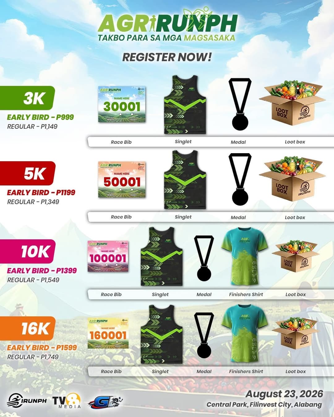 IRUNPH Agri Run 2026 race event poster image