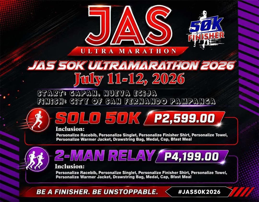 JAS 50K Ultramarathon 2026 race event poster image