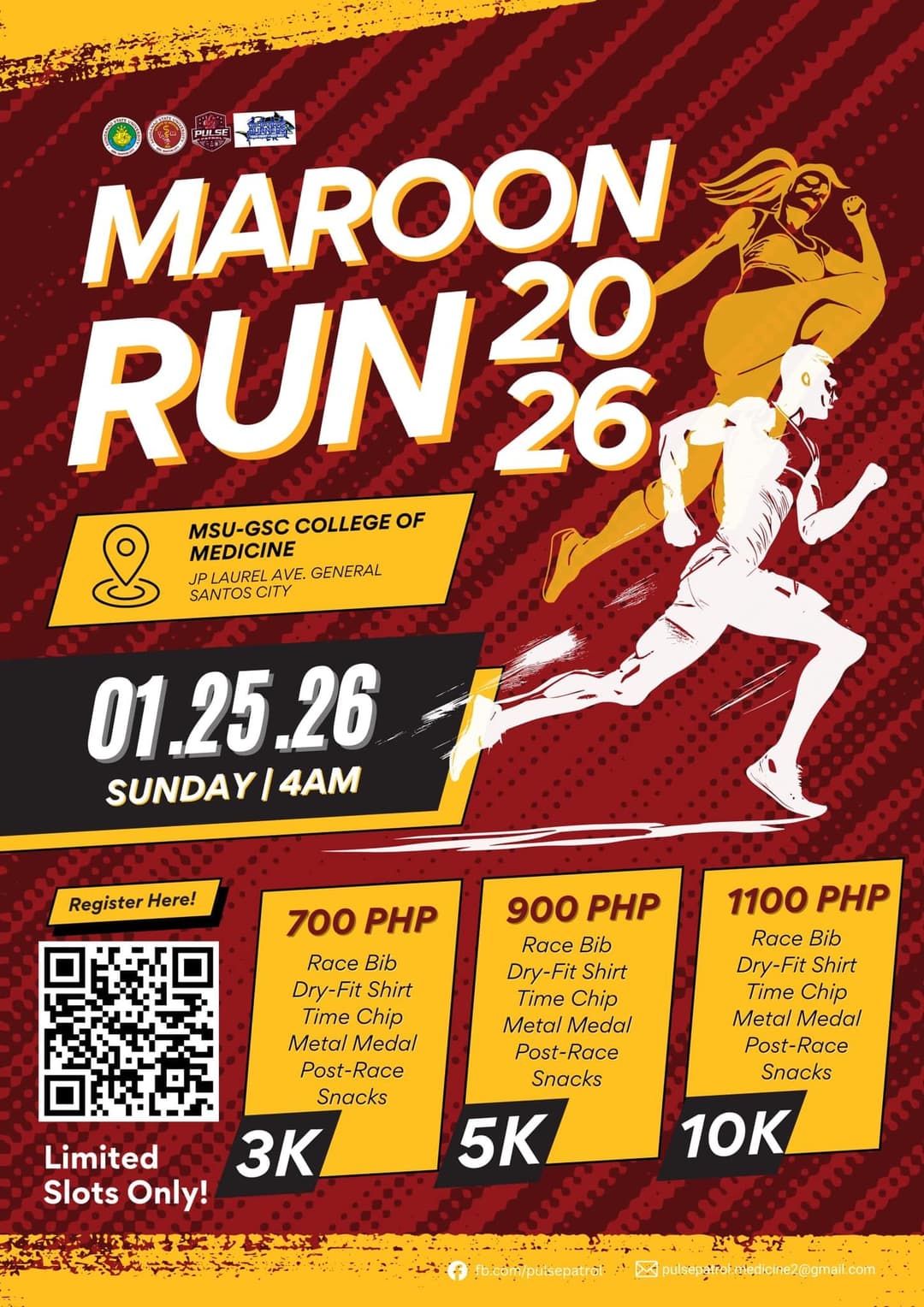 Maroon Run 2026 race event poster image
