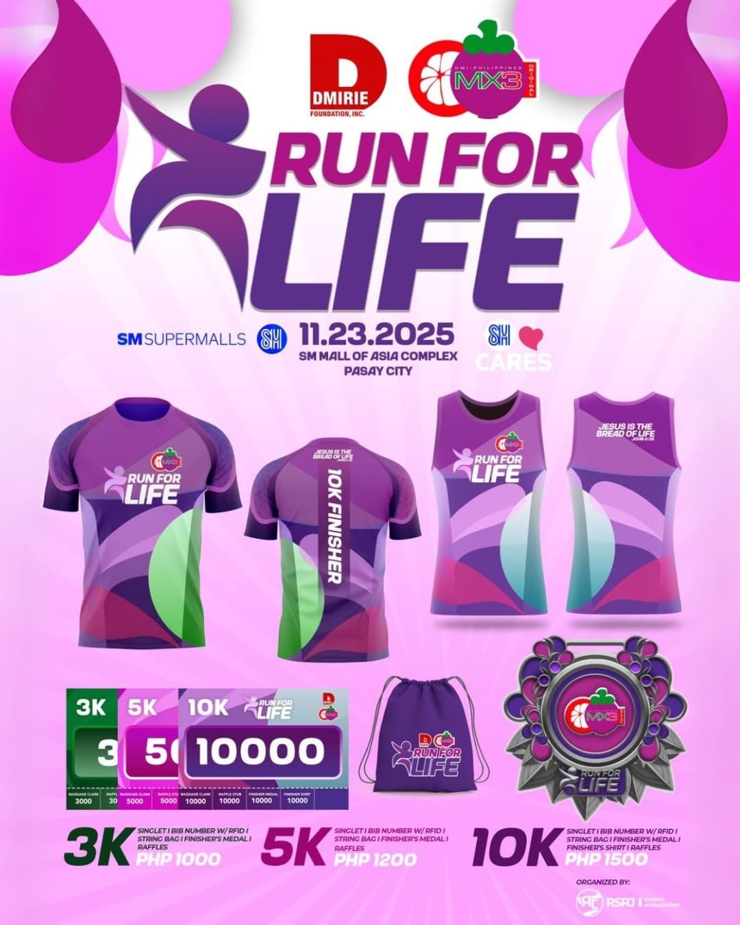 MX3 Run for Life race event poster image