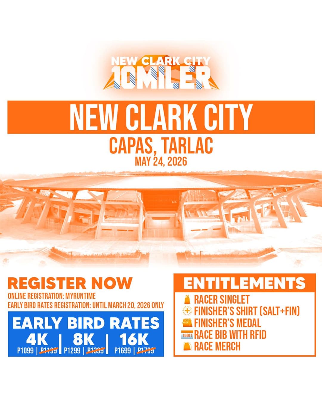 New Clark City 10-Miler race event poster image