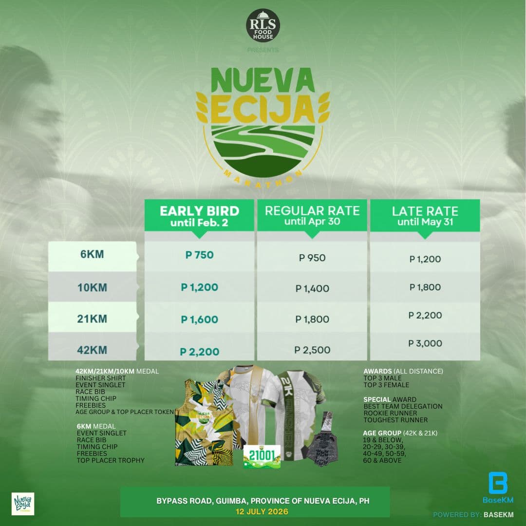 Nueva Ecija Marathon 2026 race event poster image