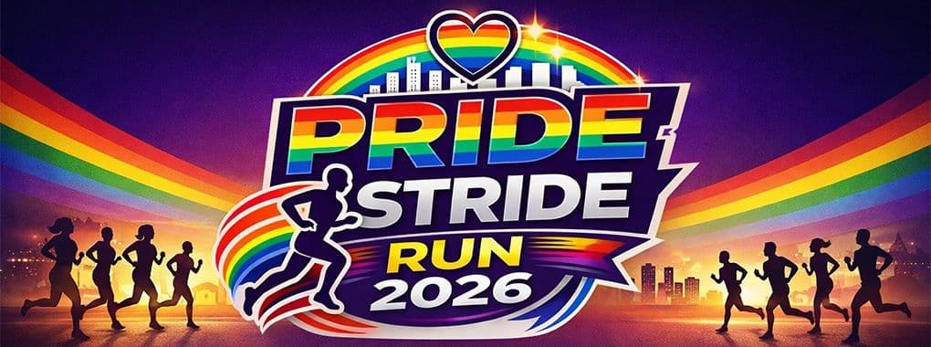 Pride Stride Run 2026 race event banner image