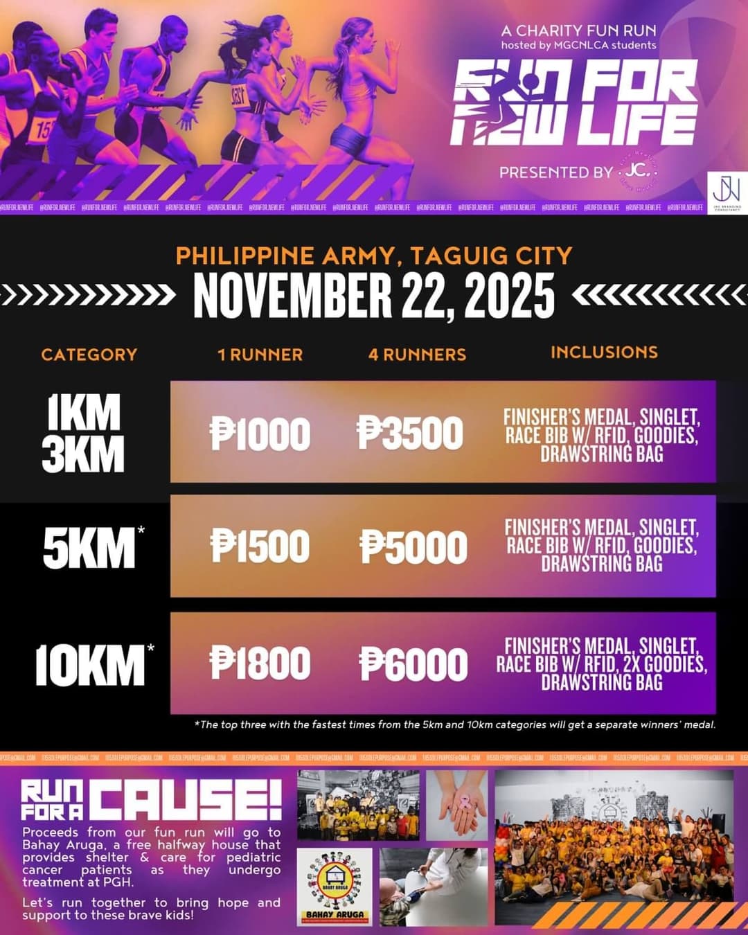 Run for New Life race event poster image