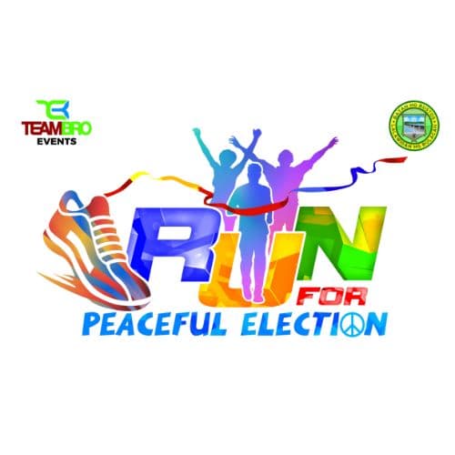 Run For Peaceful Election race event logo image