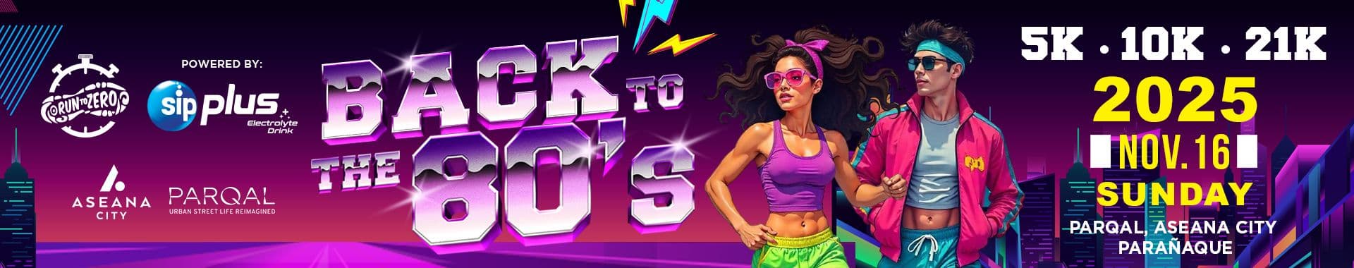 Run to Zero: Back to the 80s race event banner image