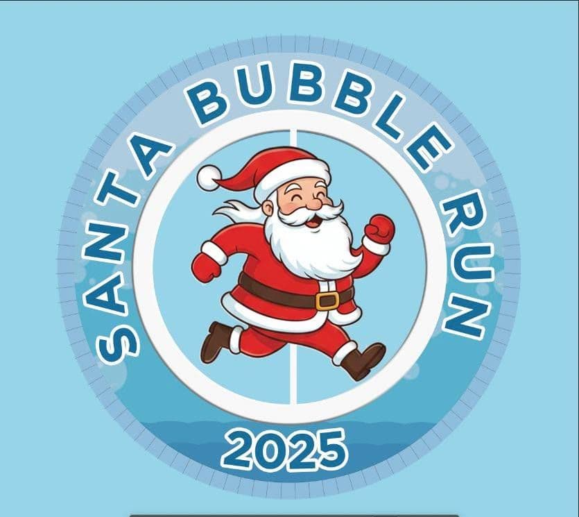 Santa Bubble Run 2025 race event logo image