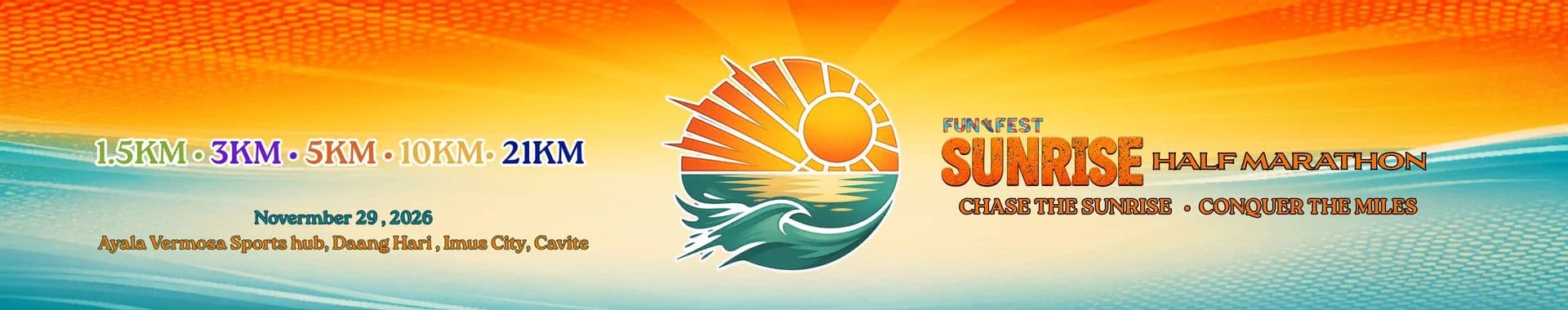 Sunrise Half Marathon 2026 race event banner image