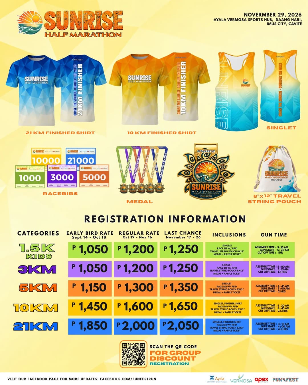 Sunrise Half Marathon 2026 race event poster image