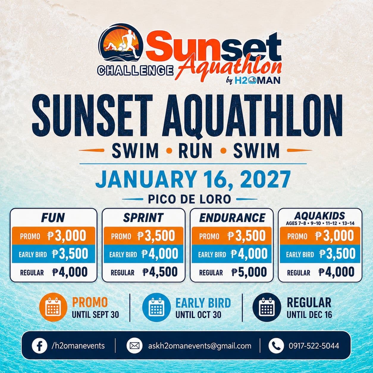 Sunset Aquathlon Challenge race event logo image