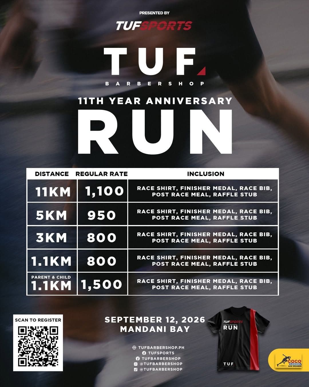 TUF 11th Anniversary Run race event poster image