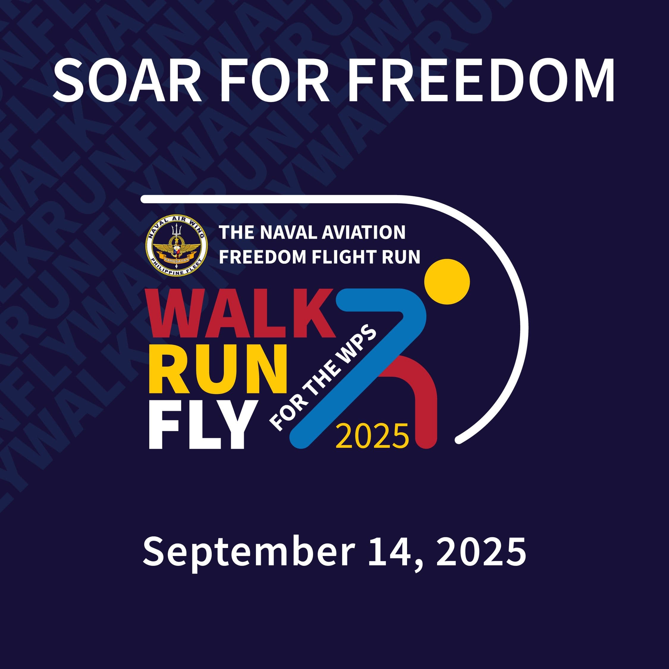 WALK RUN FLY for the WPS 2025 race event logo image