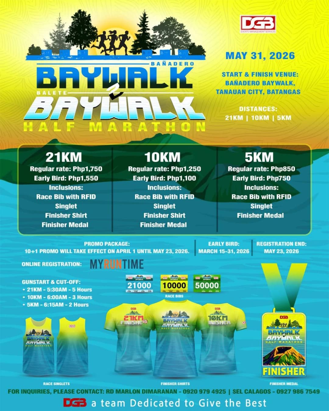 Baywalk to Baywalk Half Marathon (BBHM) race event poster image