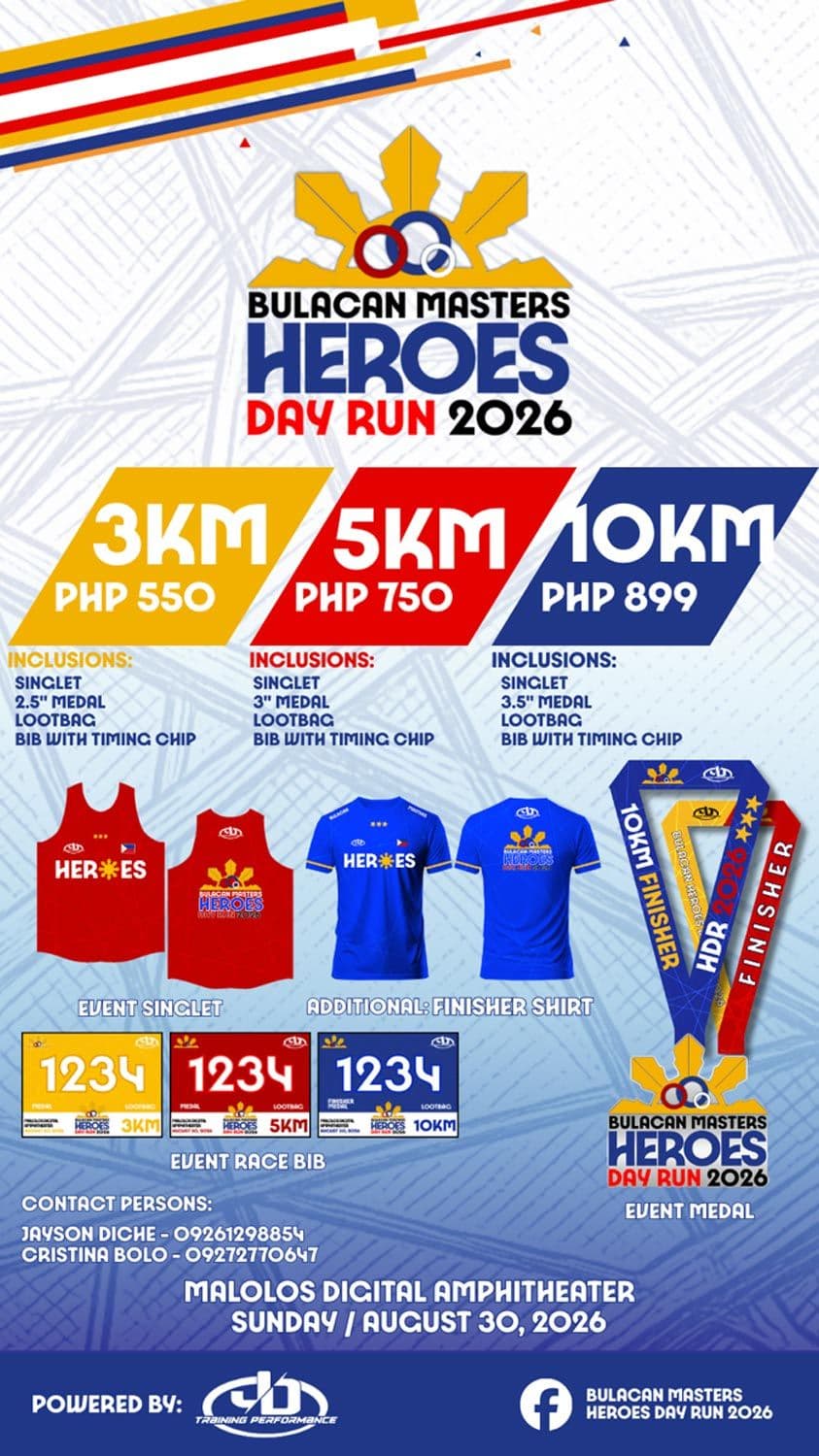 Bulacan Masters Heroes Day Run 2026 race event poster image