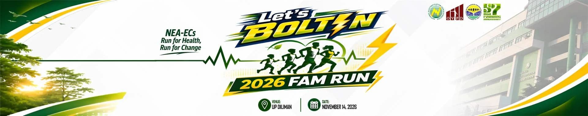 Let’s Bolt In: 2026 NEA-ECs Fam Run for A Cause race event banner image