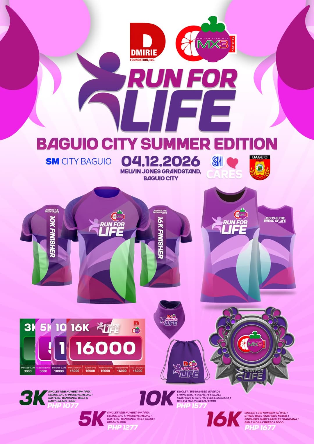 MX3 Run for Life – Baguio City Summer Edition race event poster image