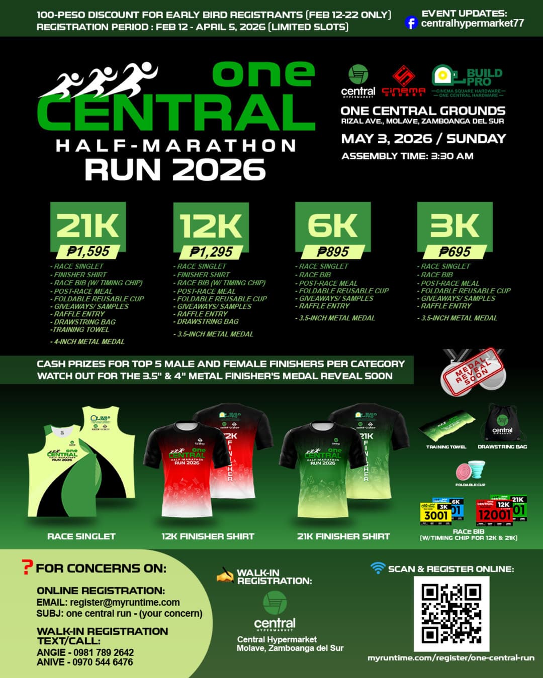 One Central Half-Marathon Run 2026 race event poster image