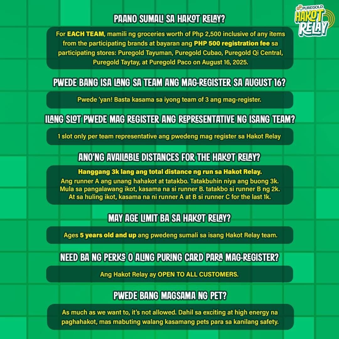 Puregold Hakot Relay Run race event poster image