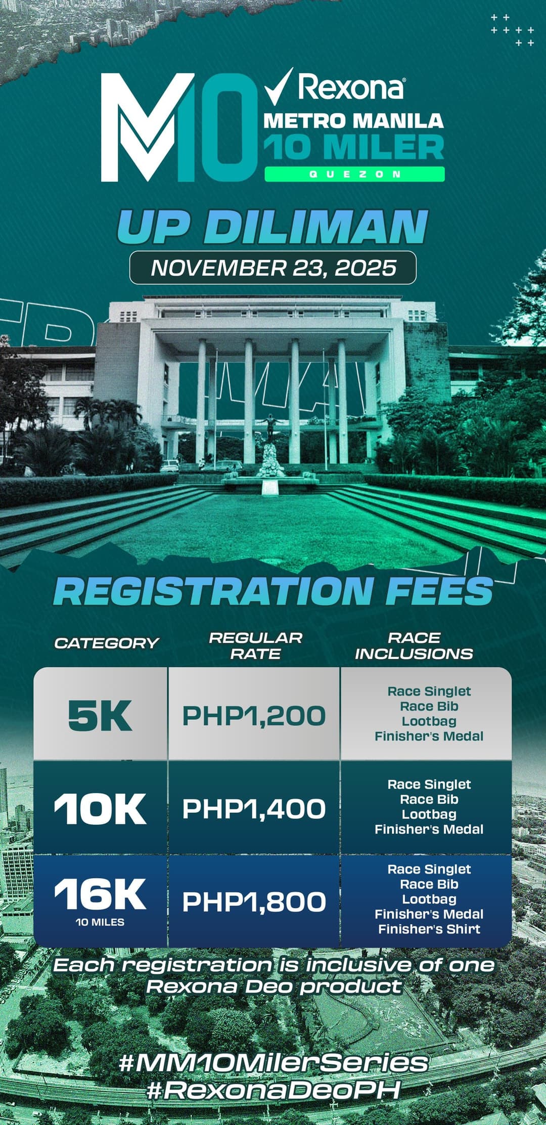 Rexona Metro Manila 10 Miler - Quezon City Leg race event poster image