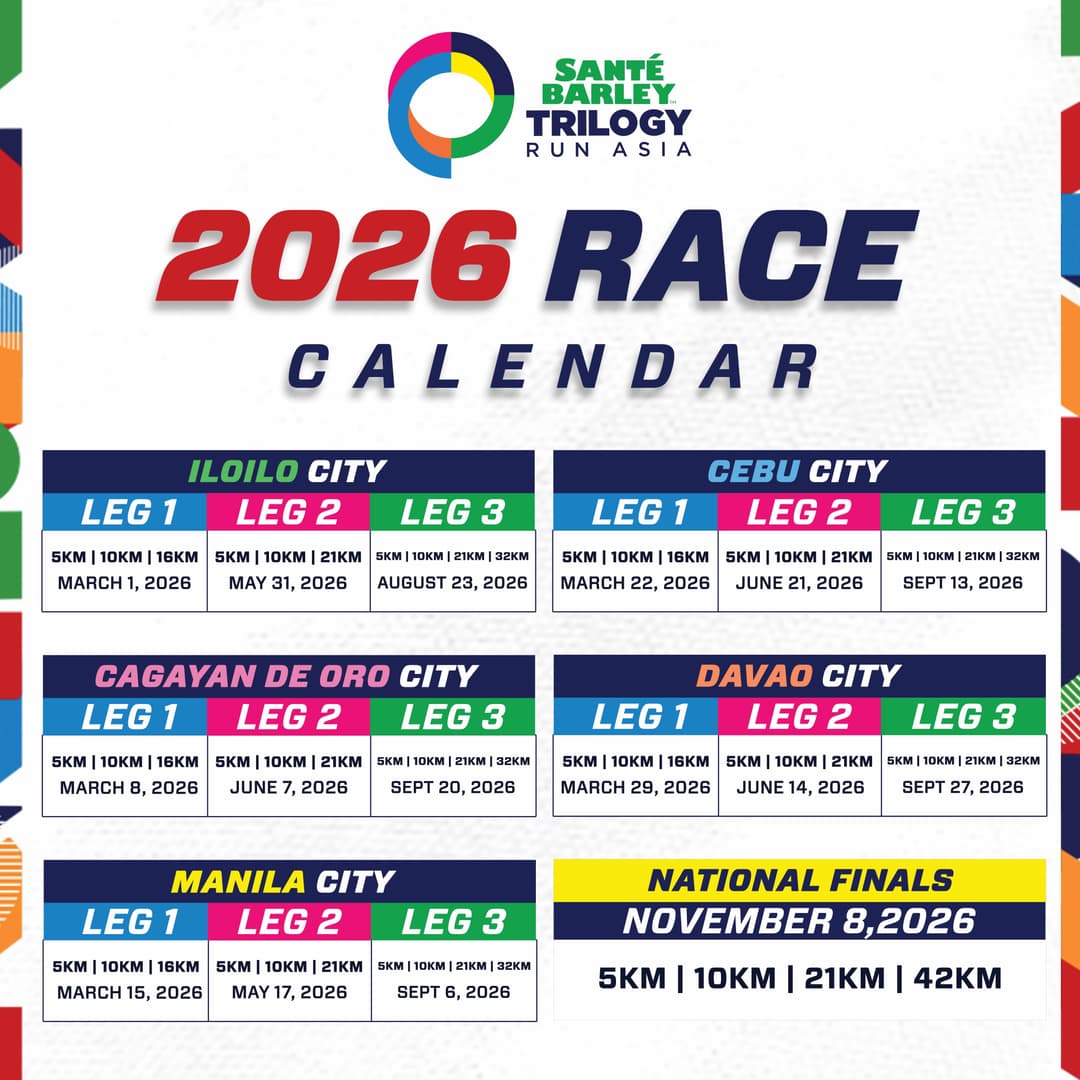 Sante Barley Trilogy Run Asia 2026 Manila Leg 1 race event poster image