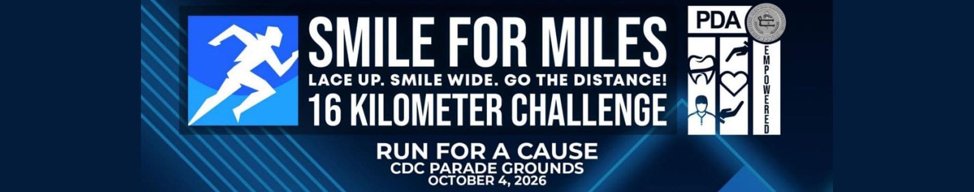 Smile for Miles: 16 Kilometer Challenge 2026 race event banner image