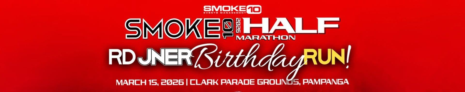 Smoke10 Half Marathon 2026 race event banner image