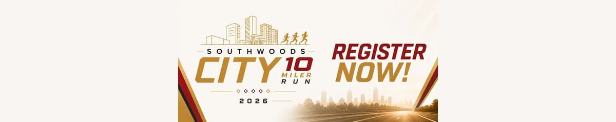 Southwoods City 10-Miler Run 2026 race event banner image