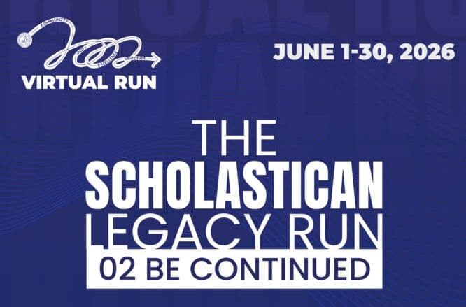 The Scholastican Legacy Run: O2 Be Continued race event banner image