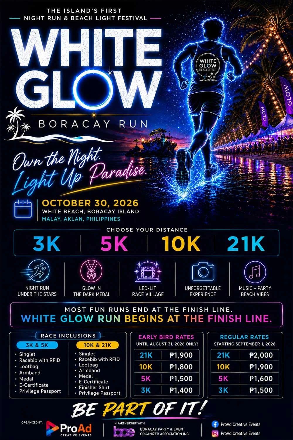 White Glow Run Boracay 2026 race event poster image